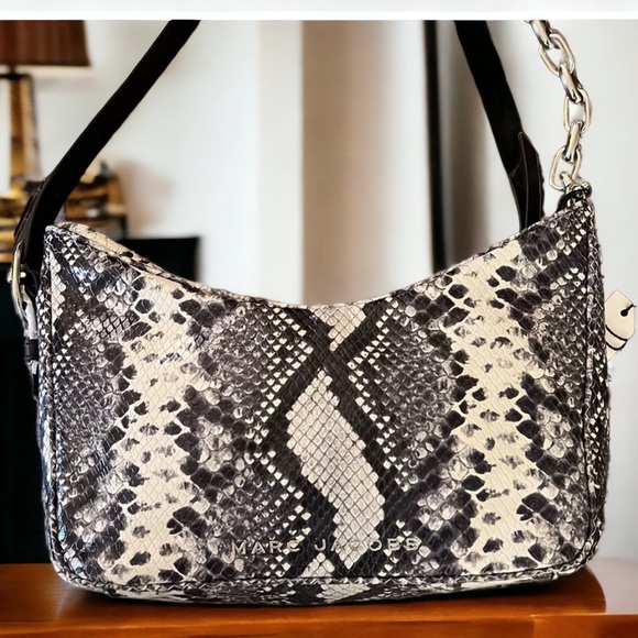 Marc Jacobs Leather Snakeskin Shoulder Bag NWT - Picture 2 of 9